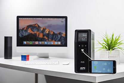 APC Sine Wave UPS Battery Backup & Surge Protector, 1000VA, APC Back-UPS Pro (BR1000MS) (Renewed)