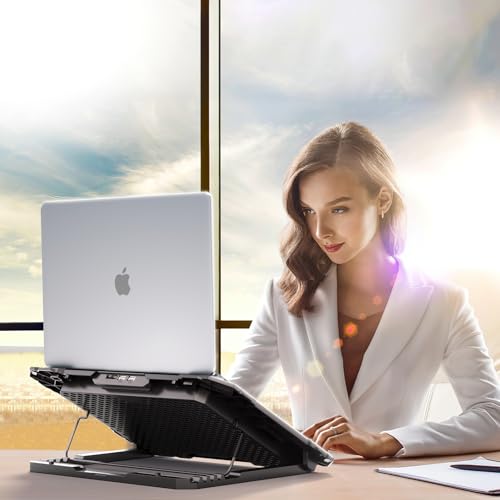 Laptop Cooling Pad with 8 Cooling Fans, Cooling Pad for Laptop Fan 13-15.6 Inch, Laptop Cooler Stand with 6 Height Adjustable, Notebook Cooler Pad with Two USB Port [2025 Version] - size: 8 Fans