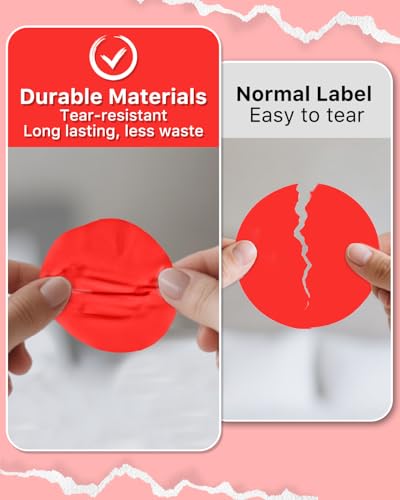 iEager 2 Inch Round Thermal Labels, Red Circle Thermal Printer Stickers - color: Red, size: 2 INCH
