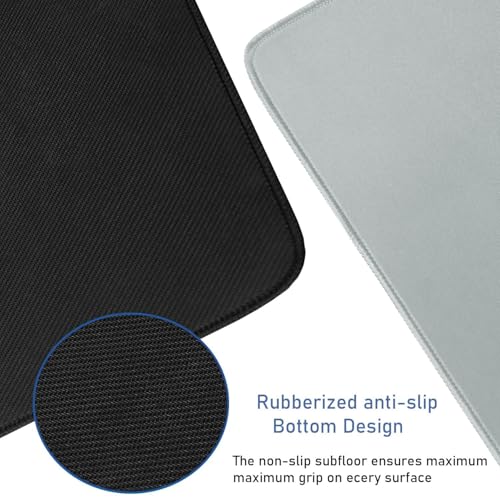 Large Extended Gaming Mouse Pad with Stitched Edges 47.3 X 23.6 in - color: Grey, size: 47.3L x 23.6W inches