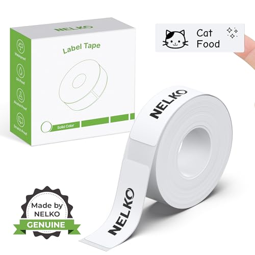 Nelko Genuine P21 Label Maker Tape, 14x40mm(0.55"x1.57"), White - color: White