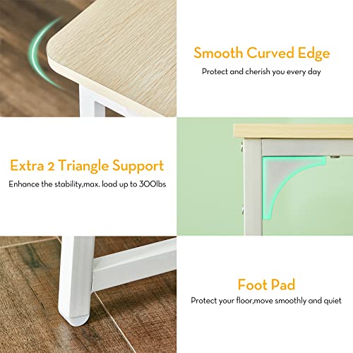 WOHOMO Folding Desk, 39.4" Foldable Computer Table for Small Spaces, Oak - color: Beige, size: Large Size:39.4 x 15.7