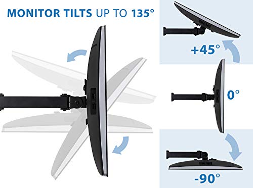 Mount-It! Triple Monitor Stand for Desk, 3 Monitor Mount Fits 19–27" Screens, Holds 15.4 lbs Each, Full Motion Triple Monitor Arm with Tilt Swivel Rotate, VESA 75x75, 100x100, Stable Freestanding Base