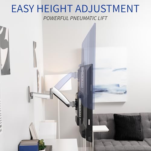 VIVO Counterbalance 26 to 55 inch TV Wall Mount, Height Adjustable Fully Articulating Pneumatic Spring Arm, Max 400x400mm VESA, Silver, MOUNT-VW04G - size: 26-55" screens, style: Wall Mount