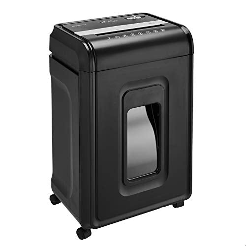 Amazon Basics 24-Sheet Cross Cut High Security Paper Shredder for Home Use, P-4 Security, CD and Credit Card Document Shredder with Pullout Basket, Black - color: Black, size: 24 Sheet