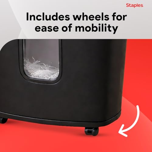 Staples 15-Sheet Cross-Cut Paper Shredder, P-4 Security, Black - size: 15 Sheet