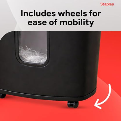 Staples 15-Sheet Cross-Cut Paper Shredder, P-4 Security, Black - size: 15 Sheet