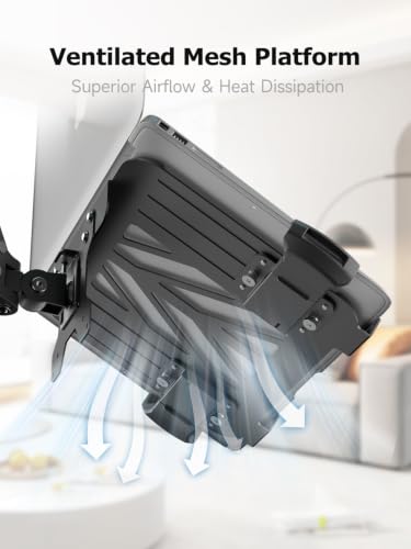 suptek Single Monitor Wall Mount with Laptop Tray for 13 to 18 Inch, Gas Spring Monitor Arm Wall Mount Holds Up to 11KG/24lbs, Full Motion Adjustable,VESA Mount 75x75/100x100mm - style: Laptop Wall Mount