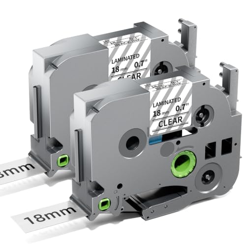 TZe-141 Replace for Brother P Touch TZe TZ Tape 18mm 0.7 Laminated Clear | Compatible with Brother Label Maker Tape 18 mm Black on Clear for Ptouch PT-D400 PT-D410 D600 D610BT PT-P700BT 3/4 Inch - color: Black on Clear, size: 18mm