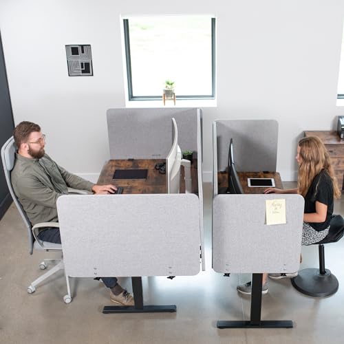 VIVO Gray Clamp-on 60 x 24 inch Privacy Panel, PP-1-V024G | Sound Absorbing Cubicle Desk Divider, Acoustic Partition - color: Light Gray, size: 60"
