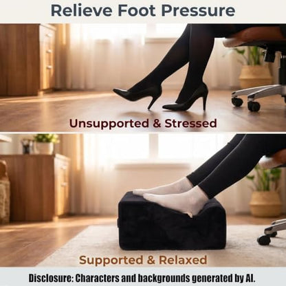 Keep Warm Foot Stool Foot Rest for Under Desk At Work | Office Footrest with Warm Feet Pocket,Ergonomic Under Deskfoot stool Stool for Office Chair & Back &Pain Relief Black+ - color: Black+