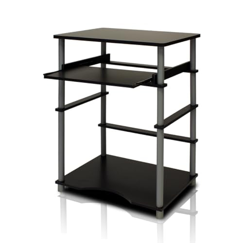 Furinno Home Laptop Notebook Computer Desk, Black/Grey - color: Black/Grey, size: 16 Inch Wide