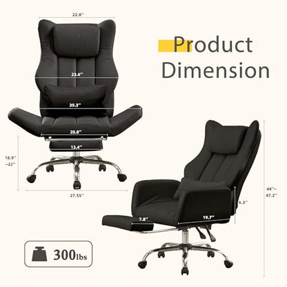 JOMEED Cross Legged Office Chair with Footrest,Flip Armrest,Black - color: Black