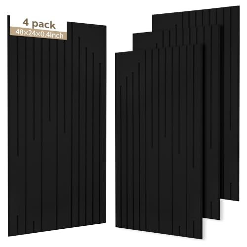 Acoustic Wall Panels Sound Absorbing Panels Noise Reducing for Walls - color: Black