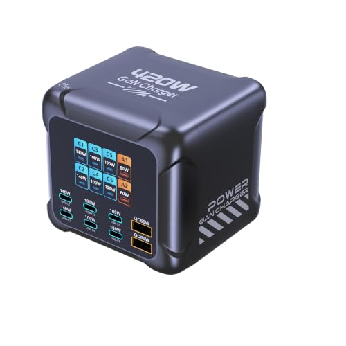 420W USB C Charging Station with TFT Display