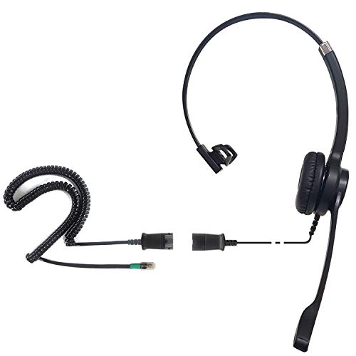 IPD IPH-250 Office Phone Headset with Noise Cancelling Microphone - color: 250-BL-LEAT