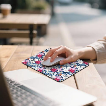 Mouse Pad for Desk with Stitched Edge, Premium Cute Washable Mouse Pads. Computer Mousepad with Non-Slip Rubber Base, Mousepads for Laptop, 9.25x7.75x0.12 inch (Ditsy Blooms) - color: Ditsy Blooms