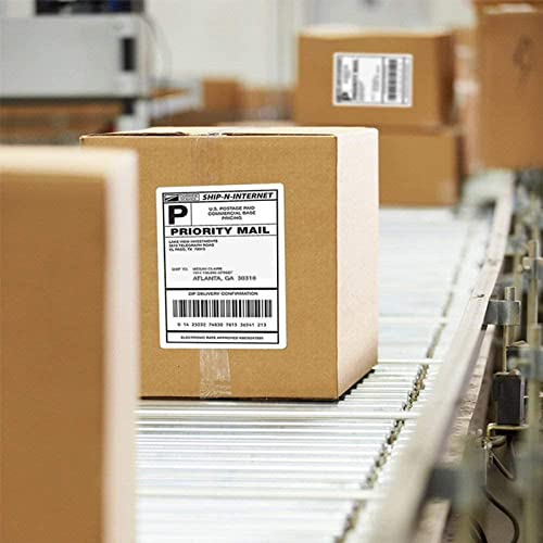 4" x 6" Fanfold Labels Direct Thermal Labels - White Shipping Mailing Postage Labels Permanent Adhesive 1000 Labels Per Stack (8000 Labels=8 Stacks) - size: 8 Stacks | 8000 Labels