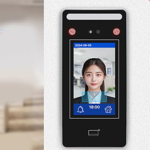 Face Attendance Machine, Biometric Facial Recognition Time Clock with Touch Screen Employee Access Control System for Office Factory
