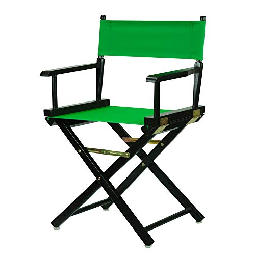 18" Director's Chair Black Frame-Green Canvas - color: Black Frame/Green Canvas, size: 18" - Classic Height, style: Black Frame