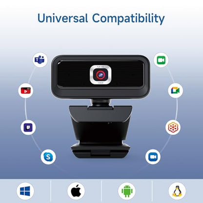 Webcam for PC, Computer Camera for Desktop, 1080P Webcam with Tripod,USB Web Cam, 2 Noise Reduction Mics, Built-in Privacy Cover,Plug&Play - style: 1080P Ultimate Cost Effective