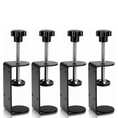 3 inch C-Clamp with Four Small Holes in the back, 4-Pack Adjustable Desk C Clamps for Range 0.39"~3.25", Versatile Clamp for Brake, Parts Assembly, Fastening, Welding, Woodwork, Metal Work - size: 3 in, style: 4-Pack