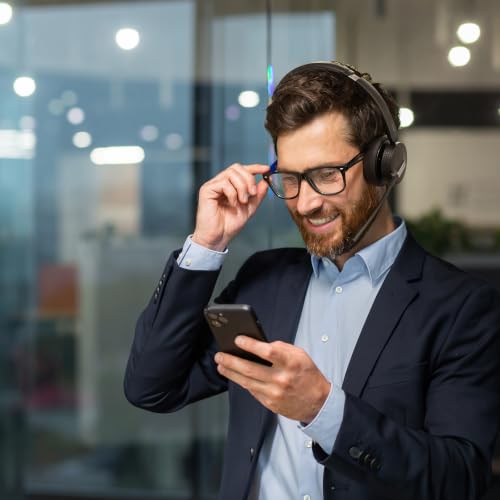 Yealink WH64 Hybrid DECT Dongle & Bluetooth Wireless Headset for Work | Teams & Zoom Work Headphones with Charge Stand, 492ft Long Range, 3X Noise Canceling Mic, 32-Hour Battery Life for Office - style: WH64 Hy-Dual with Stand
