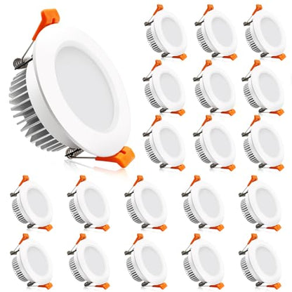 2 Inch LED Downlight, Recessed Lighting Dimmable Ceiling Light, 3W, 3000K Warm White, CRI80 with LED Driver(35W Halogen Equivalent), 20 Pack - color: Warm White, size: White/20 Pack