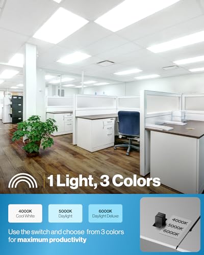 Sunco 18 Pack 2x4 LED Flat Panel Lights 3CCT Selectable, 30-50W, Dimmable | 6500LM, Selectable CCT 4000K/5000K/6000K, Selectable Wattage 30W/40W/50W, 0-10V, Office Lighting, Warehouse, Drop Ceiling - size: 2x4 (18 Pack)