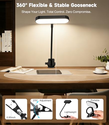 Jasput Clip-On Rechargeable Book Light for Reading in Bed