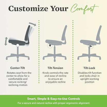 HON Prominent Ergonomic Office Chair, Adjustable Arms, Desk Chair, Black - color: Mesh Back - Standard Tilt