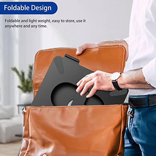 BESIGN LSX7 Laptop Stand with 360 Rotating Base, Ergonomic Adjustable Notebook Riser, Foldable Computer Holder Compatible with 10-15.6" Laptops (Black) - color: Black