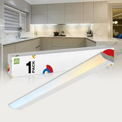 ASD LED Under Cabinet Lighting, 32 inch 16W 1057 LM Dimmable Hardwired Under Cabinet Lights for Kitchen, 3000K Soft/4000K Cool/5000K Daylight, Under Counter Light Fixtures, ETL, White, Bullnose Design - color: 32 Inch White, size: 1 Pack