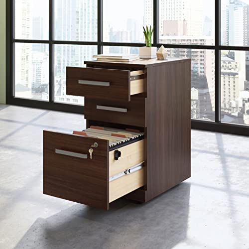 OfficeWorks by Sauder Affirm 3 Drawer Mobile File, Noble Elm Finish - color: Noble Elm