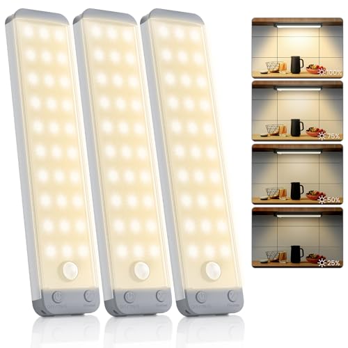 3 Pack 8.3" Under Cabinet Lights with Motion Sensor - color: 8.3Inch-Warm White