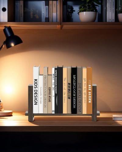100% Solid Wood Adjustable Desktop Bookshelf, Retro Tabletop Bookshelf, Desk Shelf for Living Room, Home, Office, Perfect for Magazine, Books, Cookbooks, No Tools Required to Assemble, Dark Brown - color: Dark Brown