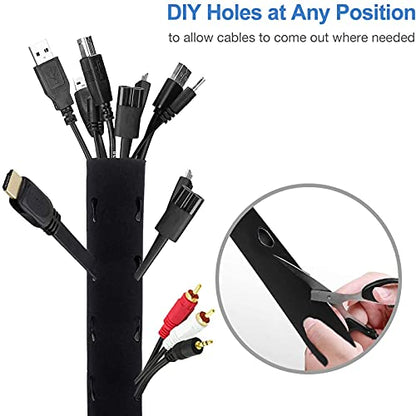JOTO 4 Pack Cable Management Sleeve 19-20 Inches -Black - color: Black, size: 4 Pack, 20 Inches