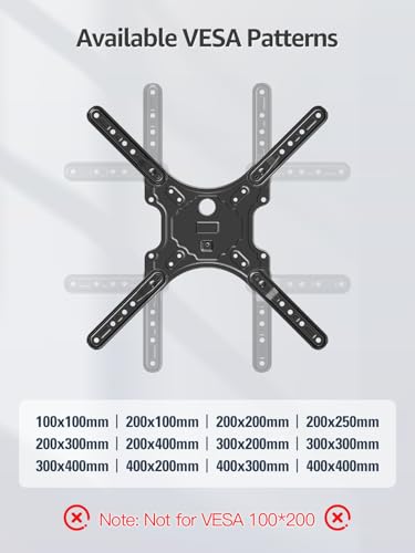 MOUNTUP Full Motion TV Wall Mount for Most 26-60 Inch TVs, Max VESA 400x400mm Wall Mount TV Bracket with Swivel Tilting Extension Level Adjustment for LED LCD Flat Curved TVs Up to 77 LBS, MU0018 - size: 26"-60" TV / Level Adjustment
