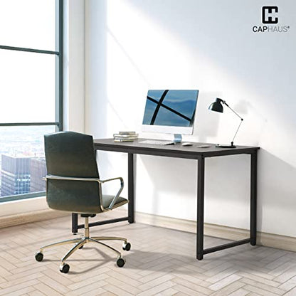 CAPHAUS 32 Inch Modern Computer Desk for Home Office, Gaming & Small Spaces - Easy Assembly, P2 Particle Board, Steel Legs, 220 lbs, Black - size: 32 inch