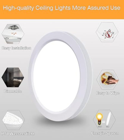ETL Certified 9 inch Ceiling Light Flush Mount,Ultra Slim 0.63 inch Thick Round Flat LED Ceiling Light Fixtures 5000K Daylight Dimmable Ceiling Lamps for Bedroom,Bathroom,Hallway, 3 Pack White - color: 3 Pack White, size: 9 inch