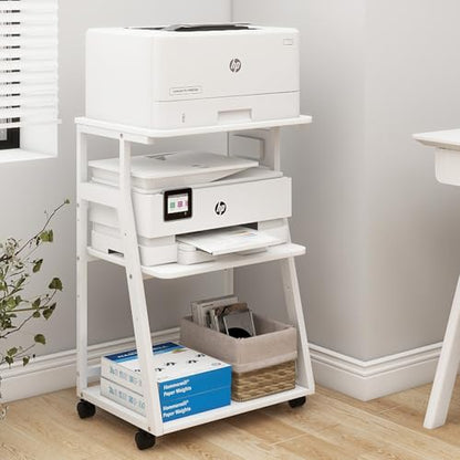Natwind 3 Tier Printer Stand, 19.7"x15.7", with Charging Station,White - color: White, size: 19.7''x15.7''