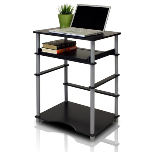 Furinno Home Laptop Notebook Computer Desk, Black/Grey - color: Black/Grey, size: 16 Inch Wide