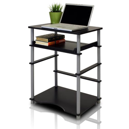 Furinno Home Laptop Notebook Computer Desk, Black/Grey - color: Black/Grey, size: 16 Inch Wide