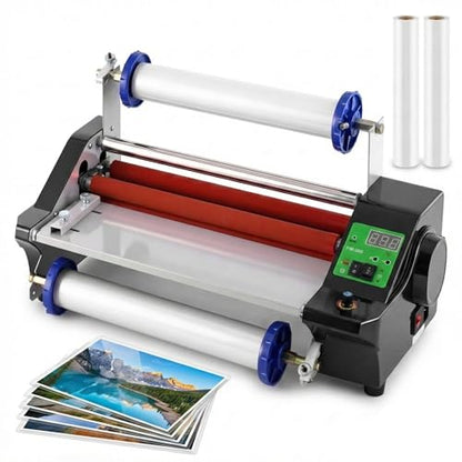 MXBAOHENG 13.78 Inch Hot Cold Roll Laminator, Digital Temperature Display