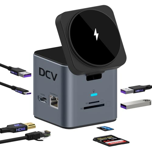 USB C Laptop Docking Station, 9 in 1 Hub with MagSafe Charger, Dark Gray - color: Dark Gray