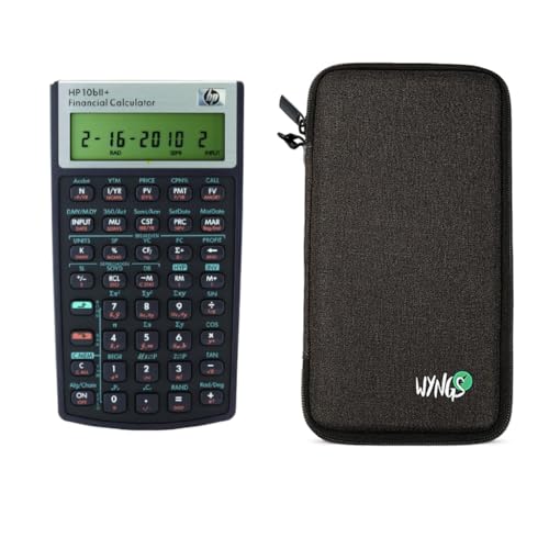 HP 10B II Plus/HP10BII+ Financial Scientific Calculator + WYNGS Protective Case Dark Gray - color: dark gray