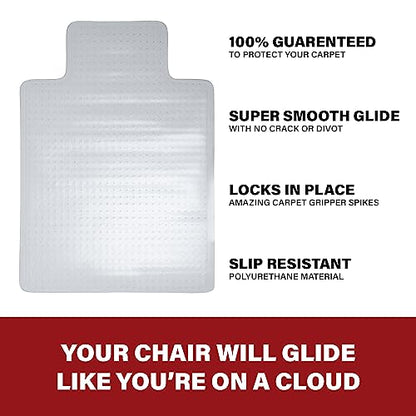 Romig Clear Carpet Office Chair Mat (36×48″) – Anti-Slip Gripper Surface with Lip, Durable 2.2 mm Desk Chair Floor Protector - size: Carpet Chair Mat