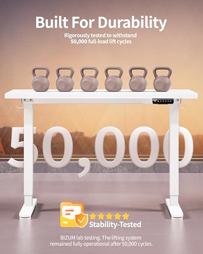 BIZUM Standing Desk Electric Adjustable Computer Desk-Stand up Desk Office Gaming Home Office Memory Desks 48x24 inches White - color: White, size: 47.2*23.6 Inch