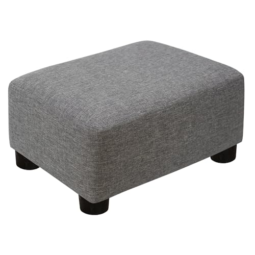 CAROLMADE Small Foot Stool Ottoman Footstool with Legs Under Desk Footrest for Living Room Bedroom and Office,Linen-Grey - color: Grey, size: 11"d X 15.4"w X 8.3"h