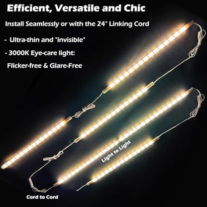Cefrank Under Cabinet Lighting, 6-Pack 12" Linkable LED Light Bars 3000K - color: Warm White